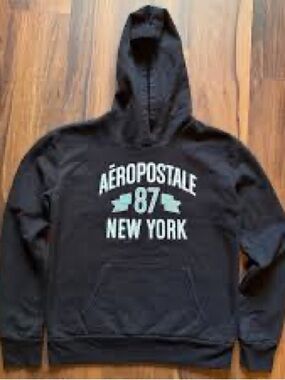 Aeropostale Black Hoodie with Mint 87 New York Graphic
